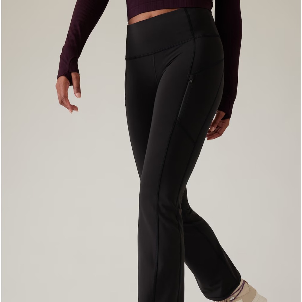 Athleta Rainier High Rise Bootcut Pant in Black, Medium Petite